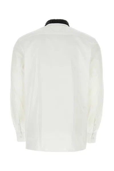Prada White Poplin Shirt In Bianconero
