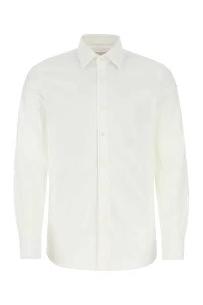 Prada White Poplin Shirt In Bianco