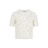 Prada Womens Yellow Floral-intarsia Short-sleeved Wool Jumper In Multi