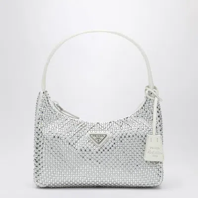 Prada White Re-edition Handbag With Crystals Women