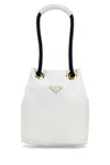 Prada Re-nylon Mariner Bucket Bag With Top Handle In White