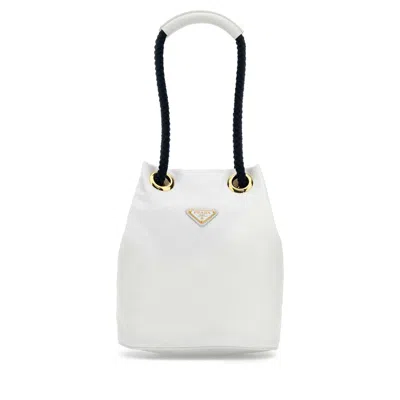 Prada White Re-nylon  Mariner Bucket Bag
