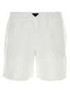 Prada Man White Re-nylon Swimming Shorts In White