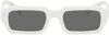 Prada White Rectangular Sunglasses In 17k08z White
