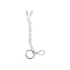 Prada White Recycled Polyamide Keychain In Silver
