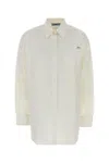 Prada White Relaxed Solid Shirt In White
