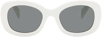 Prada White Round Sunglasses