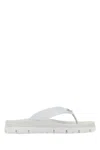 Prada Rubber Thong Sandals Flat Open Toe In White