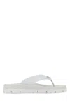 Prada Rubber Thong Sandals Flat Open Toe In White