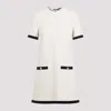 Prada Sablé Bow-embellished Mini Dress In White