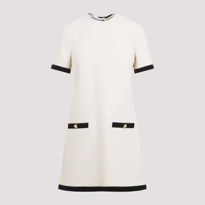 PRADA WHITE SABLE MINI DRESS