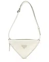 Prada White Saffiano Leather Triangle Shoulder Belt Bag (authentic )
