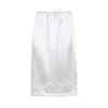 Prada Satin Midi Skirt Lace Trim In White