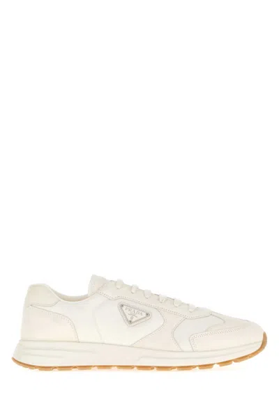 PRADA WHITE SIDE LOGO SNEAKERS