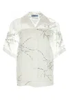 Prada Silk Blend Sheer Shirt With Floral Embroidery