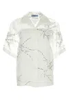 Prada Silk Blend Sheer Shirt With Floral Embroidery
