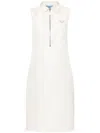 Prada Silk-blend Polo Shirt Dress In White