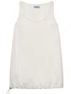 Prada Cinched Drawstring Mini Dress In White