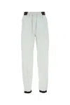 Prada Elastic-waistband Straight-leg Trousers In Blue
