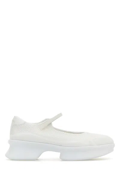 PRADA WHITE SLIP ON BALLET FLATS
