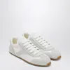 Prada Low Top Sneakers Rubber Sole Suede Panels In Gray