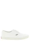 Prada Drill Fabric Low Top Lace Up Sneakers In White