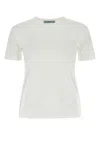 Prada White Solid Crew Neck T-shirt In White