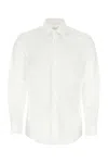 Prada Double-breasted Stretch Poplin Shirt In White