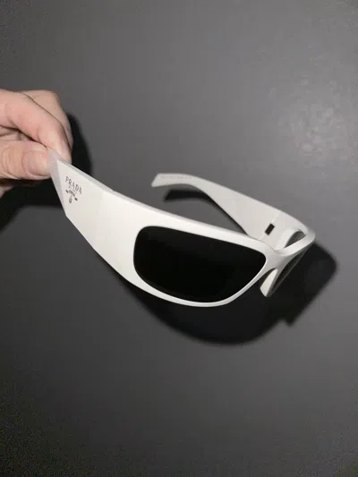 Pre-owned Prada White Symbole Sunglasses