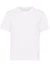 Prada Mens White Logo-embroidered Slim-fit Stretch-cotton T-shirt Xl In White