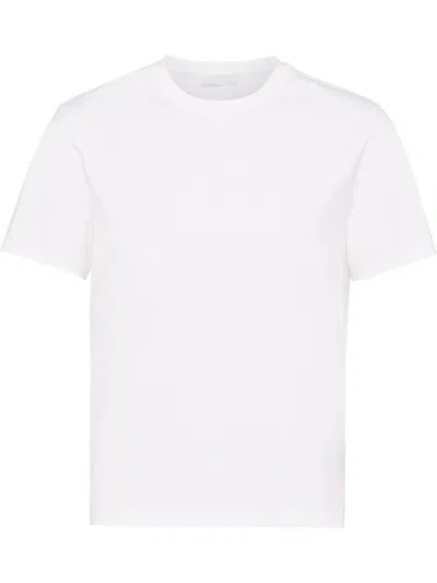 PRADA WHITE T-SHIRT ROUND NECK WHITE