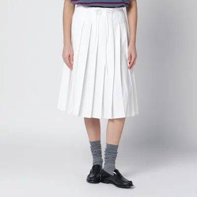 Prada White Tiered Midi Skirt