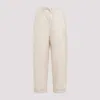 Prada Elegant Neutral Tailored Trousers In White