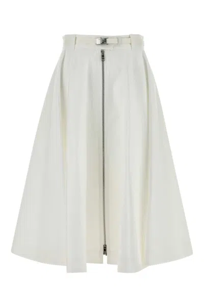 Prada White Twill Mini Skirt