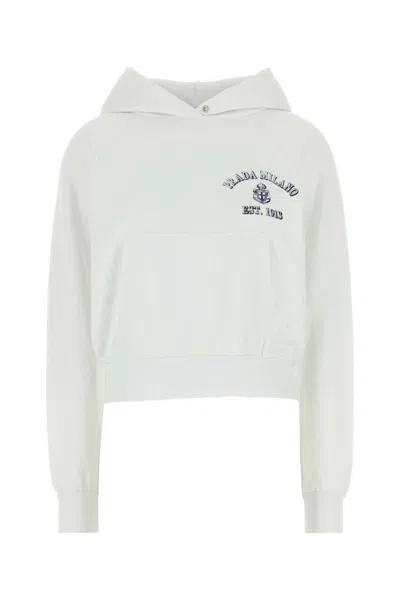 PRADA WHITE VINTAGE HOODIE