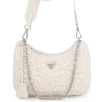 Pre-owned Prada White Wool Cashmere Shoulder Bag ()