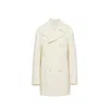 Prada Ivory Wool Blend Coat In Neutral
