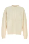 Prada Maglione In Lana Bianca Uomo In Neutral