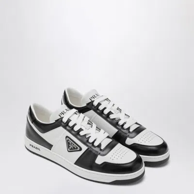 PRADA PRADA  WHITE/BLACK LEATHER SNEAKER DOWNTOWN