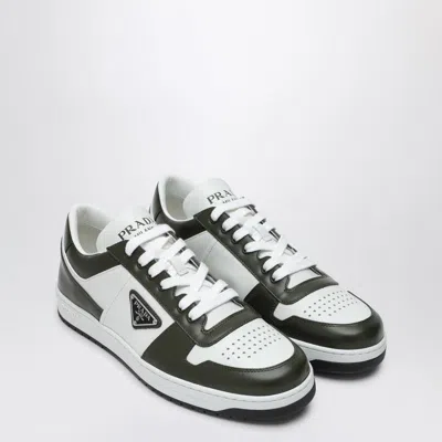 Prada White/black Leather Trainer Downtown