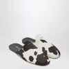 Prada White/dark Brown Mules With Animal Print In Animal Print