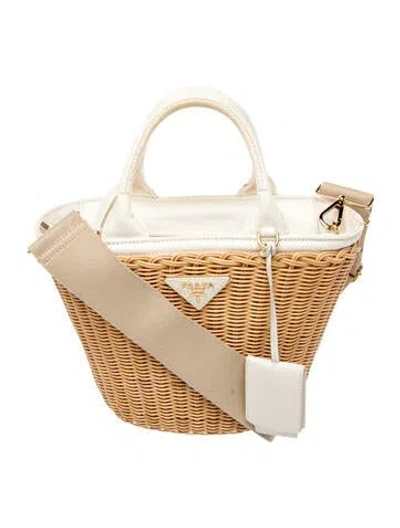Pre-owned Prada Wicker Midollino In White