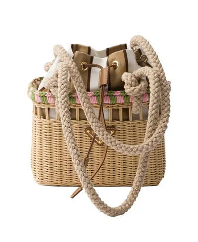 Prada Wicker Mini-bag In Multi