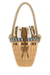 Prada Wicker Mini Bucket Bag