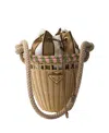 Prada Wicker Mini Bucket Bag In Multi