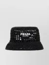 Prada Wide Brim Raffia Bucket Hat