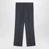 Prada Wide Grey Mohair And Silk Trousers Men In Blue