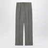 Prada Wide Grey Trousers In Wool Women