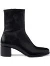 Prada Stretch Nappa Leather Booties In Black