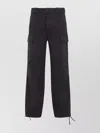 Prada Wide Leg Canvas Cargo Pants In Black